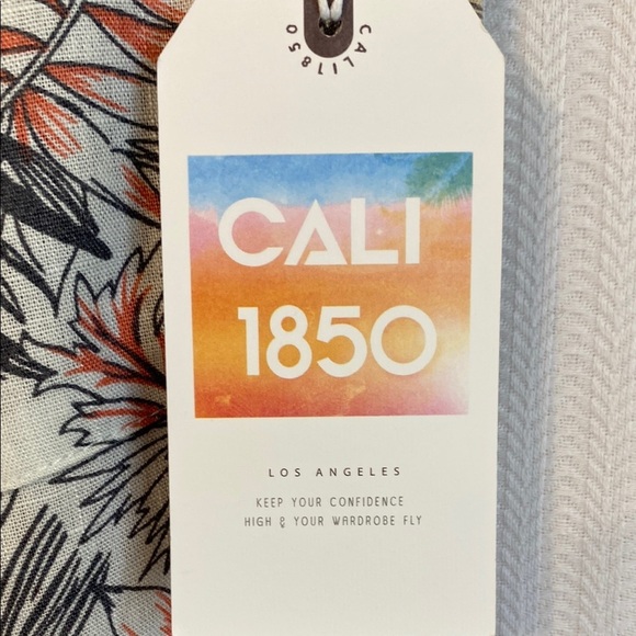 CALI 1805 Los Angeles Pant Flare Wide Leg Linen Tropical Drawstring Size Small - Picture 4 of 14